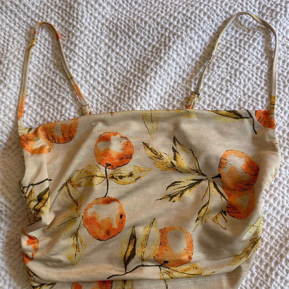 Urban Outfitters Orange and Yellow Floral Top